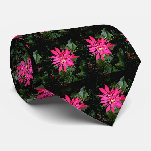 Pointsettia 5 stropdas (Opgerold)