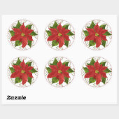 Pointsettia Kerstcupcake Stickers (Vel)
