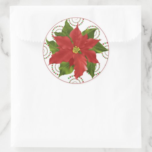 Pointsettia Kerstcupcake Stickers (Tas)