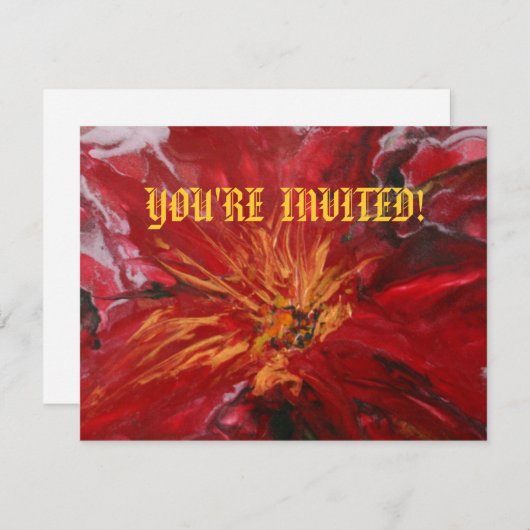 "POINTSETTIA"-uitnodiging Kaart (Voorkant / Achterkant)