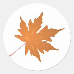 Pointy Brown Maple Leaf Ronde Sticker