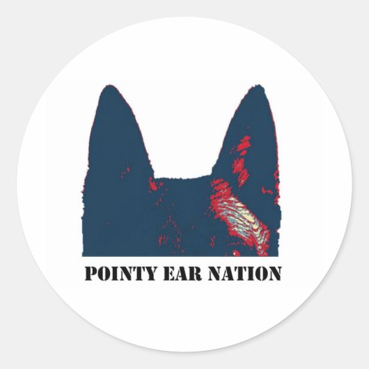 Pointy Ear Nation ontwerp Ronde Sticker (Voorkant)