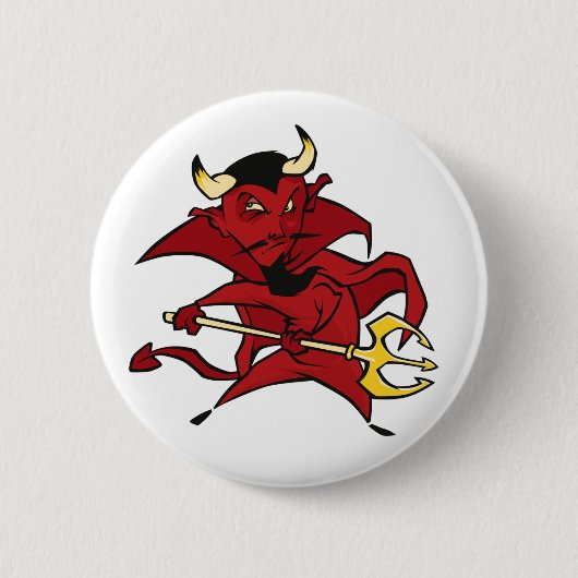 Pointy Red Devil Ronde Button 5,7 Cm (Voorkant)