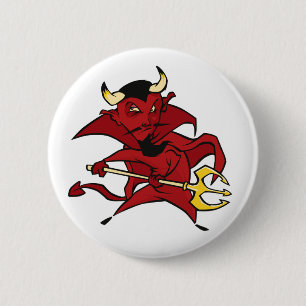 Pointy Red Devil Ronde Button 5,7 Cm