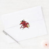 Pointy Red Devil Ronde Sticker (Envelop)