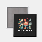 Poipu Beach Hawaï Surfersboard Surfen Retro Magneet (Voorkant / Achterkant)