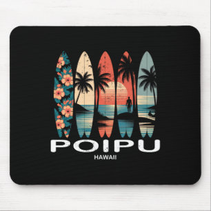 Poipu Beach Hawaï surfplank surfen retro Muismat