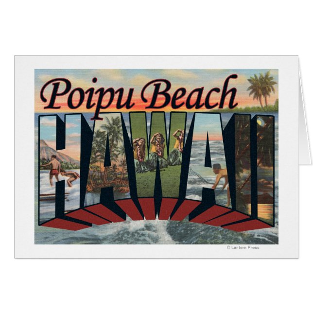 Poipu Beach, Hawaii - grote letterscènes (Voorkant Horizontaal)