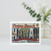 Poipu Beach, Hawaii - grote letterscènes Briefkaart (Staand voorkant)