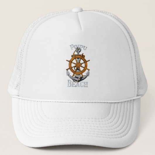 Poipu Beach Hawaii Vacation Nautical Anchor Helm S Trucker Pet (Voorkant)