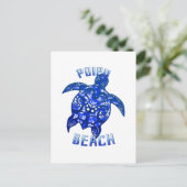 Poipu Beach Hawaii Vacation Tribal Turtle Briefkaart (Staand voorkant)