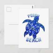 Poipu Beach Hawaii Vacation Tribal Turtle Briefkaart (Voorkant / Achterkant)