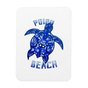 Poipu Beach Hawaii Vacation Tribal Turtle Magneet