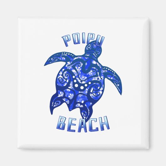 Poipu Beach Hawaii Vacation Tribal Turtle Magneet (Voorkant)