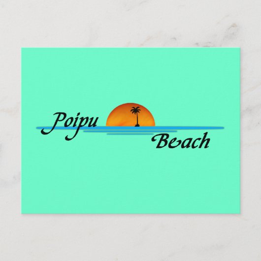 Poipu Beach Sunset Briefkaart (Voorkant)