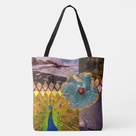 Poipu Sunrise, Kauai Hawaiian Collage Beach Bag Tote Bag (Achterkant)