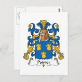 Poirier Family Crest Briefkaart (Voorkant / Achterkant)