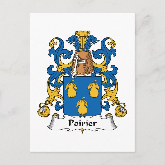 Poirier Family Crest Briefkaart (Voorkant)