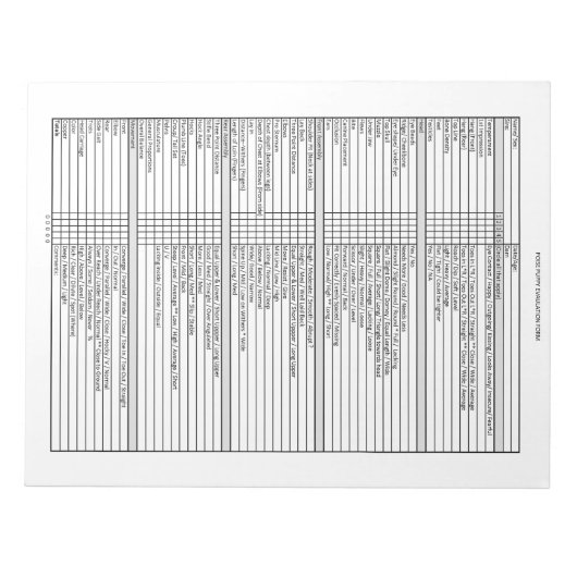 Poise Puppy Evaluation Notitieblok (Voorkant)