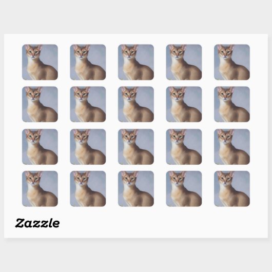 Poised Abyssinian – Elegant Cat Sticker (Vel)