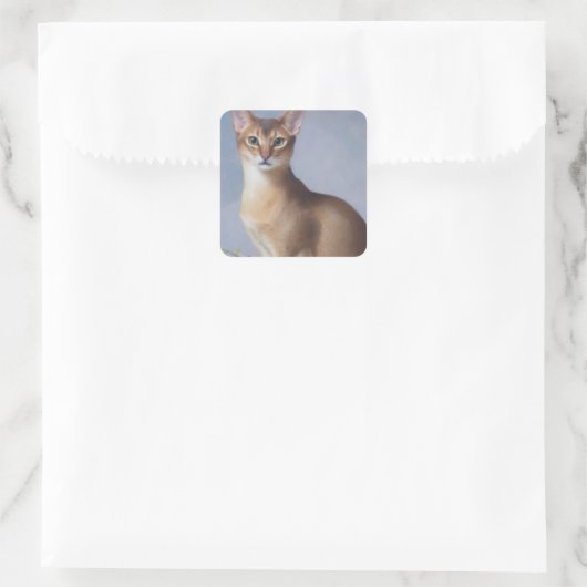 Poised Abyssinian – Elegant Cat Sticker (Tas)