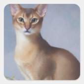 Poised Abyssinian – Elegant Cat Sticker (Voorkant)