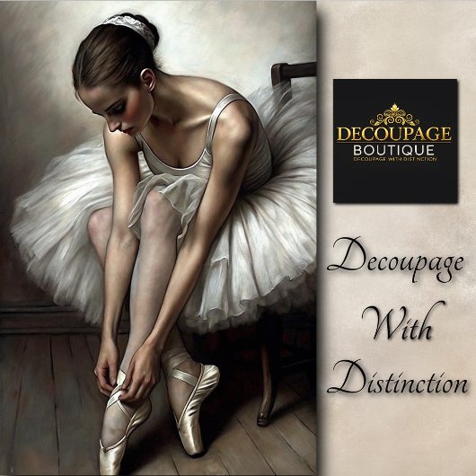 Poised Ballerina Dancer Decoupage Tissuepapier