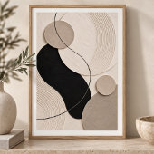 Poised Circles | Minimal Abstract Plaster Art Prin Poster