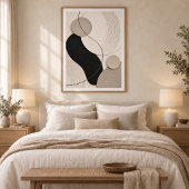 Poised Circles | Minimal Abstract Plaster Art Prin Poster