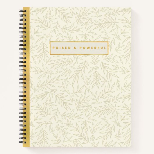 Poised & Powerful Ivory and Gold Spiral Notebook Notitieboek (Voorkant)