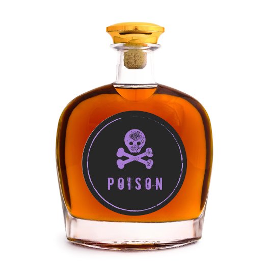 Poison Bottle - Alcohol flesetiket voor Halloween Ronde Sticker