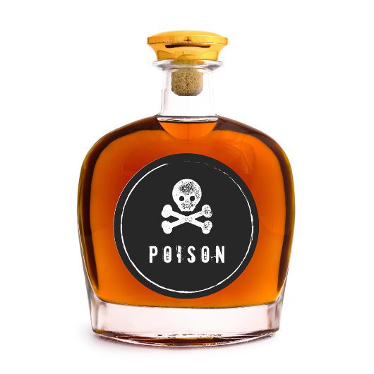 Poison Bottle - Alcohol flesetiket voor Halloween Ronde Sticker