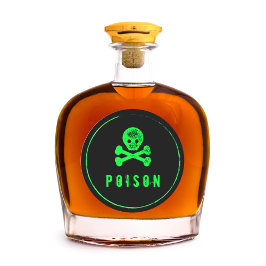 Poison Bottle - Alcohol flesetiket voor Halloween Ronde Sticker