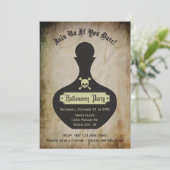 Poison Bottle Halloween Party Invitation Kaart (Staand voorkant)