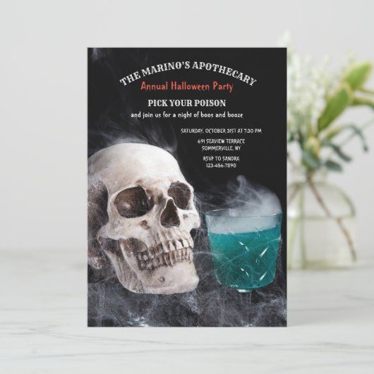 Poison Brew Halloween Invitation Kaart (Staand voorkant)