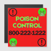 Poison Control Number Fridge Magnetische Kaart (Voorkant / Achterkant)
