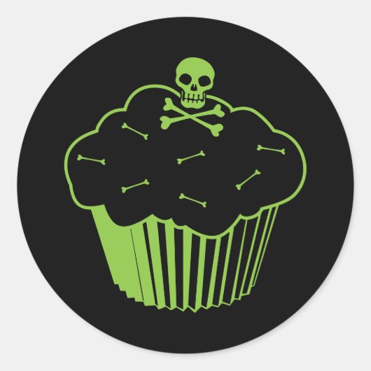 Poison Cupcake Ronde Sticker (Voorkant)