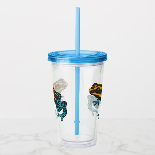 Poison dart frog cartoon illustratie acryl drinkbeker (Rechts)