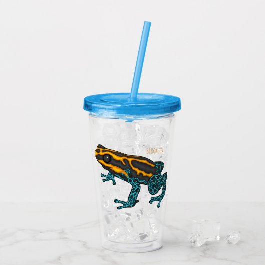 Poison dart frog cartoon illustratie acryl drinkbeker (Achterkant ijs)