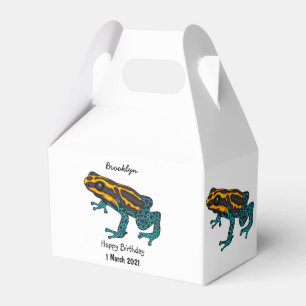Poison dart frog cartoon illustratie bedankdoosjes