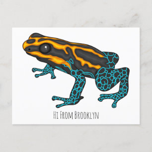 Poison dart frog cartoon illustratie briefkaart
