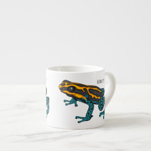Poison dart frog cartoon illustratie espresso kop