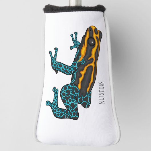 Poison dart frog cartoon illustratie golfheadcover (Draai 90)