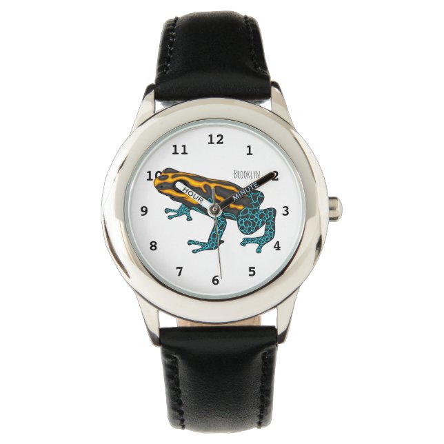 Poison dart frog cartoon illustratie horloge (Voorkant)