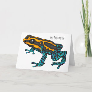 Poison dart frog cartoon illustratie kaart