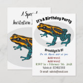 Poison dart frog cartoon illustratie kaart (Voorkant / Achterkant)