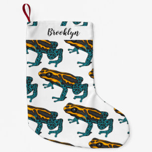 Poison dart frog cartoon illustratie kleine kerstsok