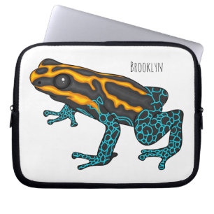 Poison dart frog cartoon illustratie laptop sleeve