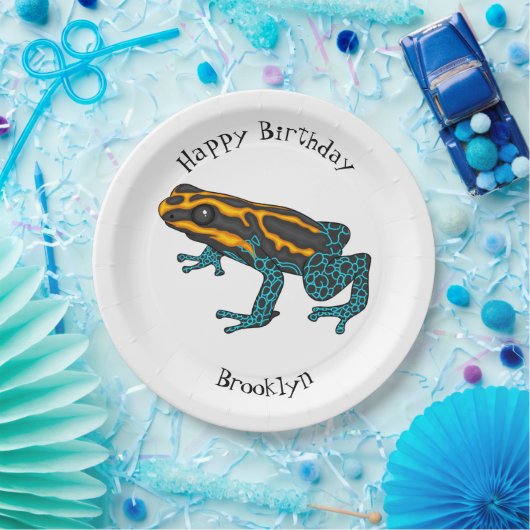 Poison dart frog cartoon illustratie papieren bordje (Feest)