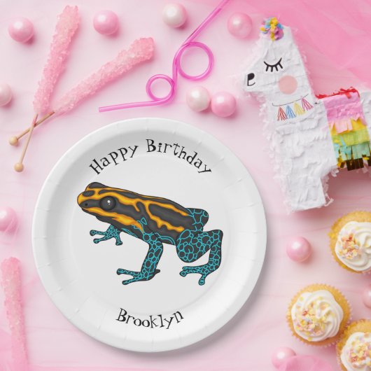 Poison dart frog cartoon illustratie papieren bordje (Feest)